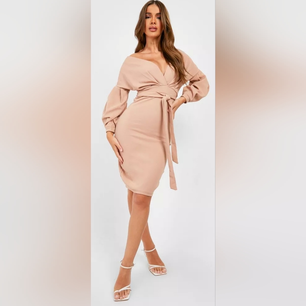 Off The Shoulder- V Neck Dress